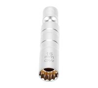 KIMISS Enchufe Herramienta de Extracción de Enchufe Llave de de 3/8 Pulgadas de Accionamiento Acero Al Cromo Vanadio Magnético Giratorio de 12 Puntos con Moleteado para (16mm)