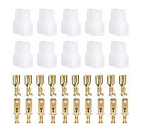 KIMISS - Enchufe tipo T, Conector de cable eléctrico para automoción, tipo T, 2 pines, enchufe macho y hembra, kit de terminales y enchufe apto para FT-7800R, FT-8800R, FT-8900R