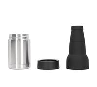 KIMISS Enfriador de Latas para Cerveza - Aislamiento de Latas de Acero Inoxidable de Doble Pared Al Vacío y Tanque de Almacenamiento en Frío con Abridor de Botellas - Cerveza de Metal (color acero)