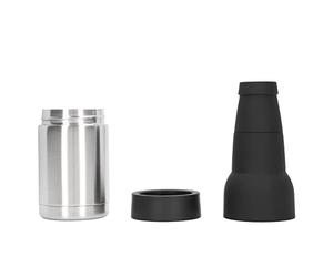 KIMISS Enfriador de Latas para Cerveza - Aislamiento de Latas de Acero Inoxidable de Doble Pared Al Vacío y Tanque de Almacenamiento en Frío con Abridor de Botellas - Cerveza de Metal (color acero)