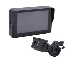 KIMISS Espejo para Manillar de Bicicleta, Monitor de 5" con Cámara de Visión Trasera 1080P para Montaña y Carretera, Visión Nocturna, Gran Angular 110, Compatible con EBike