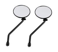 KIMISS Espejo retrovisor de motocicleta, 1 par de motocicleta universal de 10 mm Espejo retrovisor lateral redondeado negro