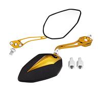 KIMISS Espejo retrovisor universal para moto, scooter, 8mm y 10mm, amarillo, ajustable y resistente, visión clara, espejo lateral