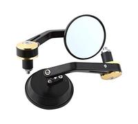 KIMISS Espejo retrovisor universal redondo de 7/8" para manillar de moto, espejos laterales dorados con soporte en extremo del manillar