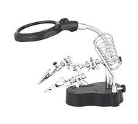 KIMISS Estación de Soldadura con Lente de Aumento y Luz LED Ajustable Helping Hand con Abrazadera Auxiliar de Tercera Mano para Reparaciones de Precisión y Pasatiempos