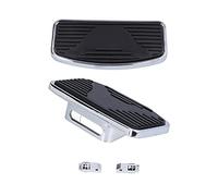 KIMISS - Estribo ancho para motocicleta, reposapiés ajustables para el piso, estriberas traseras/delanteras del pasajero con almohadilla de goma antideslizante y ajuste de acero de metal pesado para