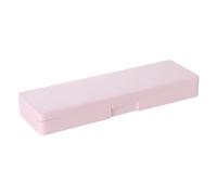 KIMISS Estuche y Caja de Lápices de Plástico para útiles Escolares: Almacenamiento Ligero con Cierre a Presión para Estudiantes, Diseño Simple y Portátil (Rosa Claro)