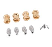KIMISS Extensión de Cubo de Rueda Hexagonal RC de 15 Mm para Orugas SCX10 1/10 - Adaptador de Accionamiento Hexagonal de Latón para Mejorar la Tracción y la Estabilidad (Gold)