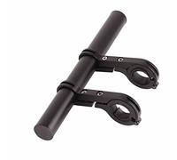 KIMISS Extensor de Manillar de Bicicleta de 20 cm: Soporte de Extensión Multifuncional de Aleación de Aluminio, Compatible con Cronómetro y Faros, Elegante Diseño Negro