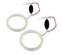 KIMISS Faros 1 par 12V Coche Vehículo COB Chips Faros LED Automóvil Halo Anillos Angel Eye Faros Color de luz blanca Universal(60mm)