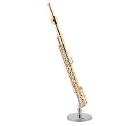 KIMISS Flauta de Cobre Chapada en Oro, Modelo de Instrumento Musical, Adorno de, Pieza Decorativa en Miniatura de 14cm para Amantes y Coleccionistas de Música