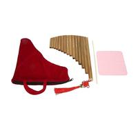 KIMISS Flauta de Pan 15 Tubos G Key - Instrumento de Viento de Madera Tradicional C Se para Principiantes y Estudiantes, Material de bambú Natural (Mano izquierda)