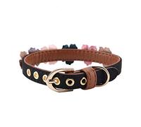 KIMISS Flor Elegante con Collar DE Perros DE Gato DE Gato DE Diamante PU Tie DE Pato PULA PULA - Flores con Pajarita DE Diamantes (1.3 * 42cm)