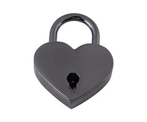 KIMISS Forma de Corazón Pequeño, Candado de Amor Pequeña Bolsa de Equipaje Candados de Diario Cerrojos Estilo Antiguo Vintage Llaves de Bloqueo Negras con Llave para Libro Joyero