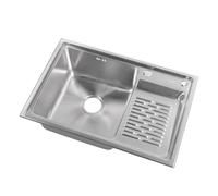 KIMISS Fregadero de Montaje Superior, 304 Caída de Acero Inoxidable en Fregadero, Cuenca de Tazón único con Tabla de Lavar, de Servicios de Lavandería, de Cocina Pesada