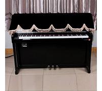 KIMISS Funda Antipolvo para Piano de 88 Teclas, Funda Antipolvo Semicubierta para Piano de 88 Teclas, para de Franela con Borde de Volante Fino - Protectora contra el Polvo para Digital (BLACK)