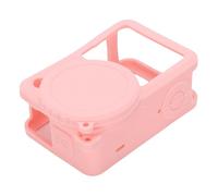 KIMISS Funda Protectora de Silicona con Tapa de Lente para Cámara Action 6, Funda Protectora de Piel Suave, Portátil Anticaídas con Cordón y Correa para la muñeca. (Pink)