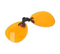 KIMISS Gafas con Clamp/Holder de Bloqueo de Luz Azul, Luces Eficientes, Lente Naranja con Tapa Vertical Portátil de 180 Grados para Ojo de Computadora con Grabación UV Ls (Redondo)