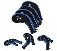 KIMISS Golf Iron Covers Golf Club Iron Covers Neopreno 10Pcs Neopreno Golf Club Iron Head Covers Putter Set Protector Case Golf Sory (Rosa) (Azul Oscuro)