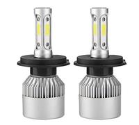 KIMISS H4 Bulbo del Faro 8000LM LED Linterna, 36W Bombillas de luz Delantera de Auto Reemplazo Directo de halógeno, 6000K, 2 Lamparas
