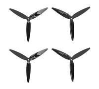 KIMISS Hélice de Cuchilla, 4PCS Hélices Policarbonato 7040 FPV Set con 3 Cuchillas para 7 Pulgadas 8 RC Drone Red Racing (Black)