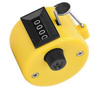 KIMISS Herramienta de Conteo Portátil con Gancho - Contador Manual Berm Perilla de Plástico de 4 Dígitos - Pantalla Digital Portátil para Eventos Deportivos (Yellow)