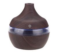 KIMISS Humidificador Led USB Humidificador De Madera Marrón Oscuro Abs 300Ml Humidificador USB De Grano De Madera Colorido Led Luz Nocturna Mist Maker para Oficina Coche Hogar