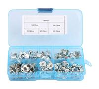 KIMISS Insertos Roscados para Madera - 80 Piezas Tuercas en T de Acero Al Carbono Kits de Tuercas en T de Cuatro Puntas M3/4/5/6/8 para Muebles de Carpintería - Surtido de Tornillos de Metal
