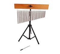KIMISS Instrumento de Viento con Timbre para músicos: Timbre de Viento para Violín con Trípode Ajustable, Hermosas Barras de Metal con Sonido con Base de Madera para Interpretación y Decoración