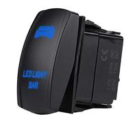 KIMISS Interruptor basculante 5 pines LED 12V/24V, para coche/barco/camión, resistente al agua, SPST ON/OFF, luz azul