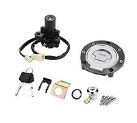 KIMISS Interruptor de encendido y llaves para Yamaha YZF R1 R6 R6S FZ6 FJR1300 - Cerradura de asiento, tapón de combustible y cilindro de ignición