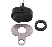 KIMISS Interruptor de luz para moto tipo D, para manillar, con indicador LED, 12V - Cambio de faro y luces, compatible con scooter y ciclomotor