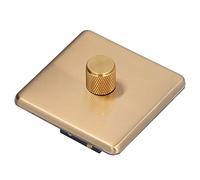 KIMISS Interruptor regulador de luz LED para hogar, en latón cepillado resistente, elegante y antihuellas, tipo perilla, compatible con AC220V