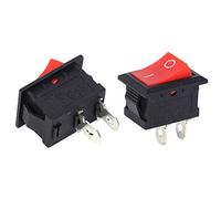 KIMISS Interruptores Basculantes KCD1-101, Electrodomésticos de Plástico de 2 Pines, Palanca de Encendido/apagado, Paquete de 10