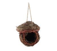 KIMISS Jaula Tipo Nido de Pájaro Tejida Hecha a Mano para Loros, Hámsteres y Mascotas Pequeñas, Decoración del Hogar con Anidación de Hojas de Cedro con Gancho para Colgar Fácilmente
