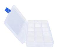 KIMISS Joyería de Plástico Transparente con Rejillas, Cuentas, Aretes y Aparejos de Pesca - Solución de Almacenamiento Pequeña