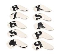 KIMISS Juego de 10 Fundas de Hierro para Palos Impermeables de PU, Funda Protectora para Cabeza de Hierro de Costura Fina con Bordado Digital Colorido para una Fácil Identificación del Palo (Fondo