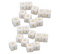 KIMISS Juego de 20 Dados de Signos de Matemáticas Más Menos para Bebés E on, Dados de Matemáticas Grabados de 16 Mm para Aprender Conceptos Matemáticos y Desarrollar Inteligencia (White)