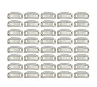 KIMISS Juego de 40 Pinzas para Peluca, Pinzas de Peine a Presión de Acero Inoxidable de 9 Dientes para Extensiones de Cabello, Accesorios Seguros para Fijación de Peluca, 1,3 Pulgadas (Beige)