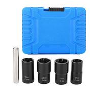 KIMISS Juego de 5 extractores de tue s para ruedas, para vehículos, extrae tornillos redondeados o dañados, con sockets de 17mm 19mm 21mm 22mm, de bloqueo seguro