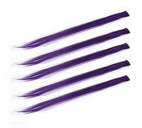 KIMISS Juego de 5 Pinzas para el Cabello de Colores para Mujeres - Extensiones de Cabello Resistentes Al Calor para Cosplay, Fiestas y Mechas - Pinzas para el Rectas para Estilos Creativos (PURPLE)