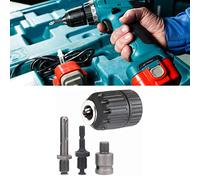 KIMISS Juego de Adaptadores de portabrocas: Adaptador de Vástago Hexagonal de Impacto de 10 Mm para la Mayoría de las Marcas, Convertidor de Llave Eléctrica con Vástago Redondo