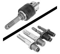 KIMISS Juego de Adaptadores de Portabrocas sin Llave, Herramienta de Conversión de Vástago Redondo Hexagonal de 4 Piezas, Destornillador y Taladro Eléctrico, Acero de Alta Velocidad