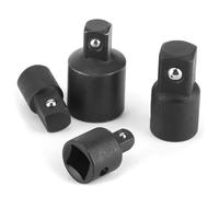 KIMISS Juego de Adaptadores de Vaso de Impacto, 4 Piezas, 1/4 pulg., 3/8 pulg., 1/2 ., Convertidor de Adaptador de Funda de Llave Eléctrica, Junta de Enchufe de Accionamiento de Acero Al Cromo (BLACK)