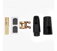 KIMISS Juego de Boquillas ABS para Saxofón Soprano con Tapa, Hebilla de Metal, Caña y Almohadillas, Accesorio Ligero para Instrumentos Musicales