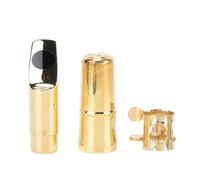 KIMISS Juego de Boquillas para Saxofón Soprano con Ligadura y Tapa, Latón de Primera Calidad para una Calidad de Sonido Mejorada