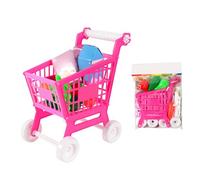 KIMISS Juego de Carrito de Compras con Carrito de Compras de 21 Piezas: de de Juguete Divertido para Juegos de rol, Mejora Las Habilidades, Es Seguro y Atractivo para Juegos en Interiores