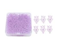KIMISS Juego de Clips de Papel con Forma de Flor, 80 Piezas, Mini Clips de Marcapáginas Coloridos para útiles Escolares, Organización y Manualidades (Violeta)