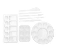 KIMISS Juego de Cuchillos de Paleta para Proyectos de Pintura - Juego de Paleta de Raspadores de Pintura de Plástico de 8 Piezas Fácil Limpieza Reutilizable para Dibujar Kit de Acuarela -