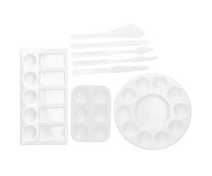 KIMISS Juego de Cuchillos de Paleta para Proyectos de Pintura - Juego de Paleta de Raspadores de Pintura de Plástico de 8 Piezas Fácil Limpieza Reutilizable para Dibujar Kit de Acuarela -